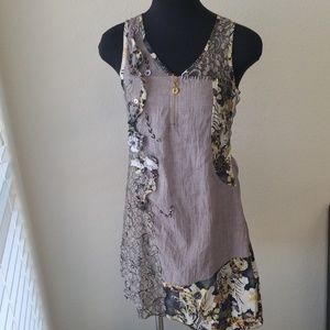 Gray Lace Floral Dress